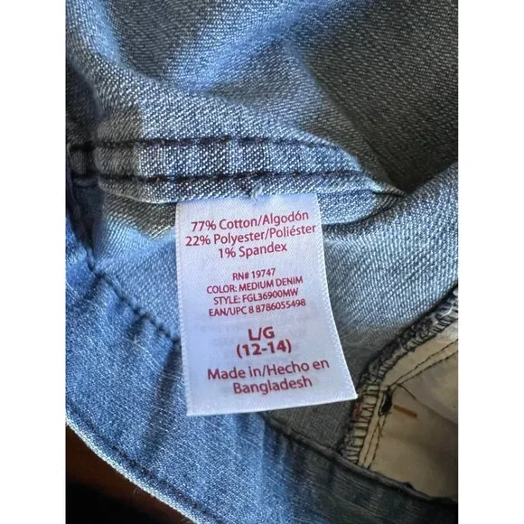 Faded Glory Button Down Classic Trucker Jean Jacket Large Stretch Classic - Picture 7 of 9